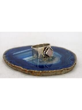 Carol Felley Sterling Silver Rose Quartz Geometric Ring
